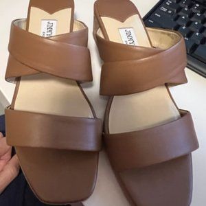 JIMMY CHOO CRISS CROSS BROWN LEATHER ESPADRILLES SIZE 38 (8)